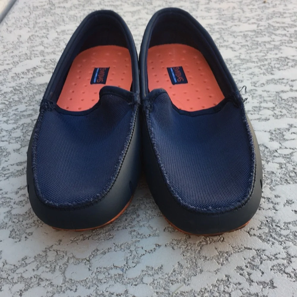 Mens Swims Boating Shoes Loafers Navy Breathable Mesh Waterproof Size 8